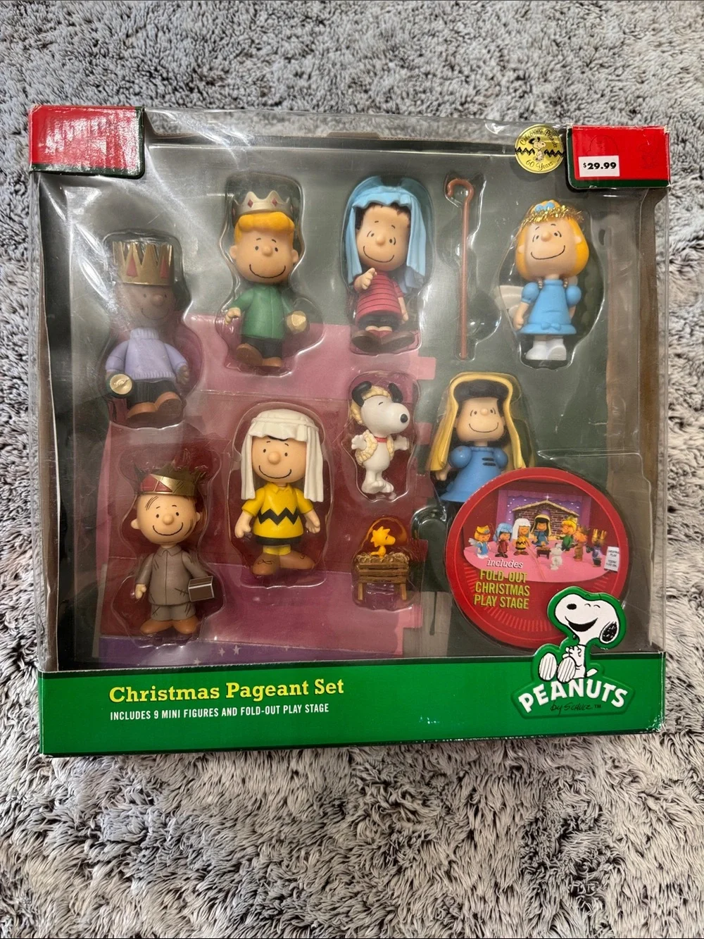 Peanuts Mini Figure Nativity Set CHRISTMAS PLAY 2010 Pageant Fold-Out Stage Box